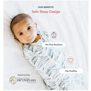 Embe 2 Way Swaddle Blanket in Blue and White 0-4months 6-14lbs NEW